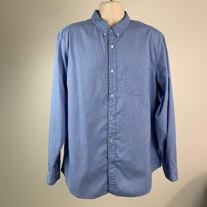 Banana Republic sz XL Button Front Shirt Blue Camden Fit Pocket Cotton